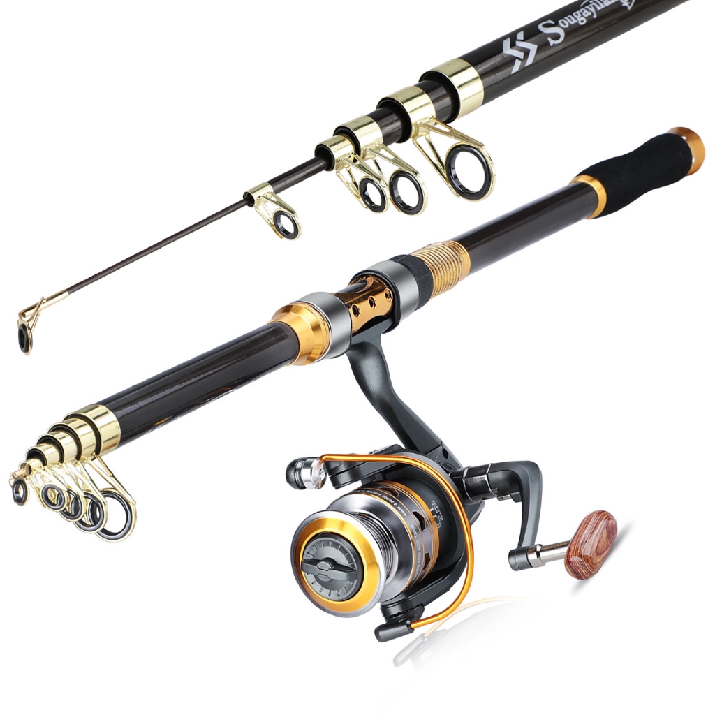 Sougayilang Carbon Fiber Telescopic Fishing Rod and Fishing Reel Set (2.1m) Shopee Malaysia