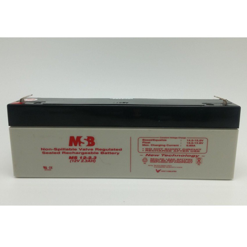 MSB 12V 2.3AH Rechargeable Sealed Lead Battery (MS12-2.3) | Shopee Malaysia