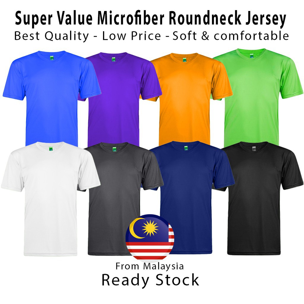 XS-3XL Super Value Microfiber Roundneck Jersey Short Sleeve T-Shirt ...