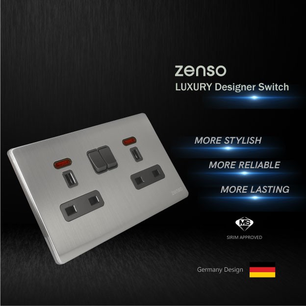 Zenso-Metallo Series Switches & Socket ( Aluminium Silver/Stainless ...