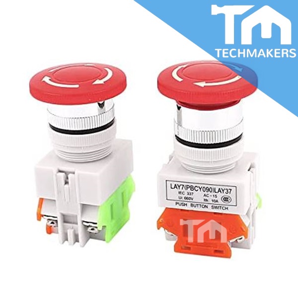 LAY37 LAY7 LA38-11ZS 22mm / LA16-11ZS 16mm Mushroom Head Push Button ...