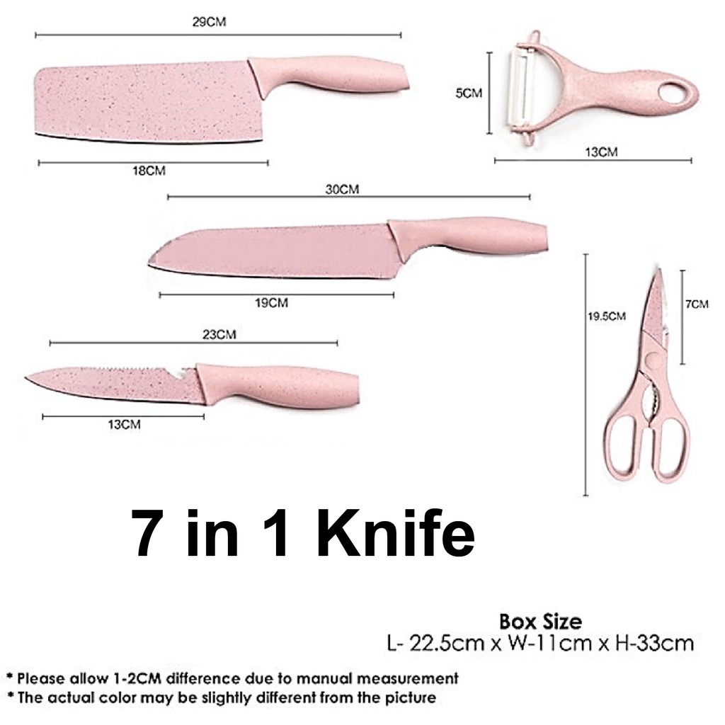 Swiss Thomas Kitchen Knife Set 7 in 1 Utensils Set Pisau Tajam Set ...