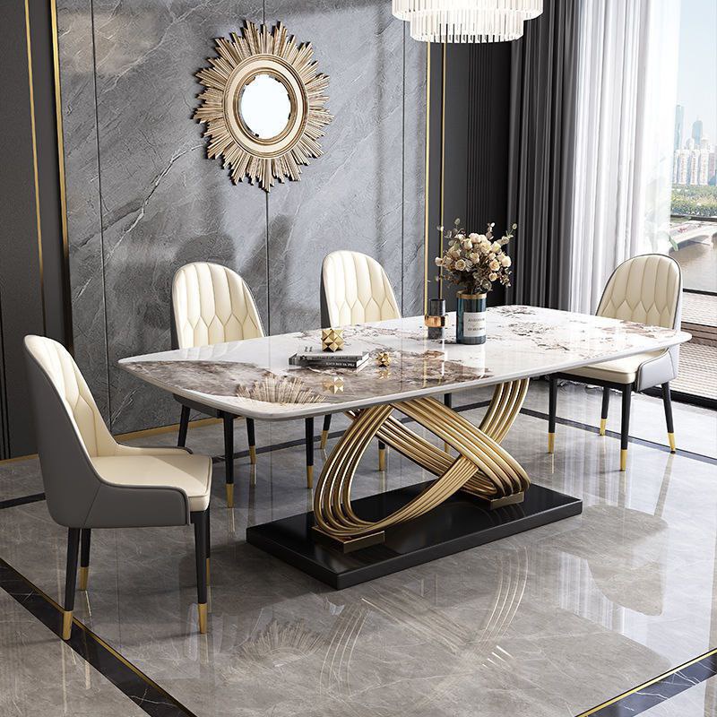 [PRE ORDER] LINUS Dining Table Luxury Nordic Stainless Steel Slate ...