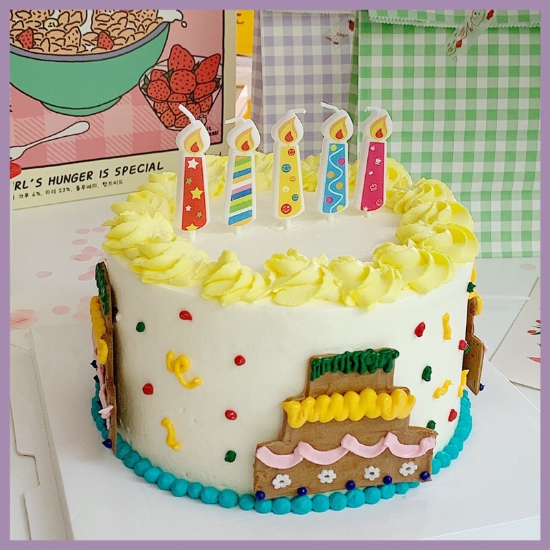 Korean Style Birthday Candle Cute Colourful Candle Cute Birthday Candle