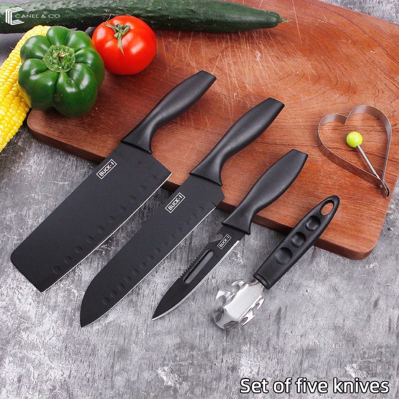 [5In1] Knife Set Cleaver Slicing Chef Knife Scissors Set Pisau Memasak ...
