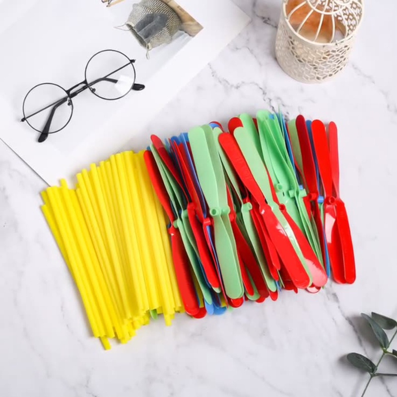 ACG 100pcs Bamboo for Cooper Toy Flying Stick Toy Color Assorted Kiddie