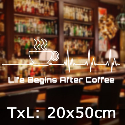 Life begins after coffee Sticker with beat Kopi Cafe Resto Cafe Sticker ...