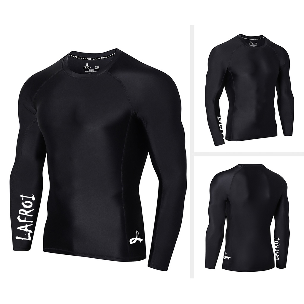 LAFROI Men's Long Sleeve Rush guard UPF 50+ Swimsuit Fit Compression