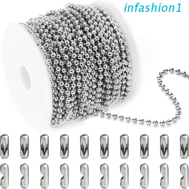 INF 33ft Stainless Steel Ball Chains Beaded Necklace Chains for Jewelry