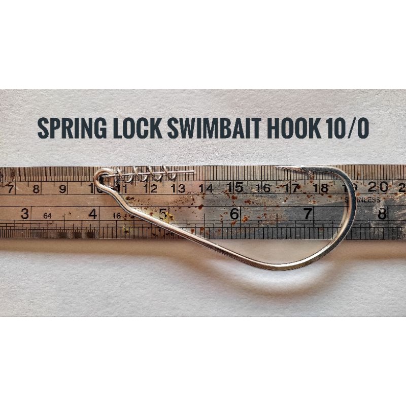 Spring Lock Hook For Soft Plastic Bait, Frog, Swimbait, Worm Size 6/0 7/0  10/0