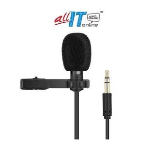 Yanmai R955 Clip-on Lavalier Omnidirectional Double Condenser Microphone For PC, Smartphone & GoPro Camera - Black