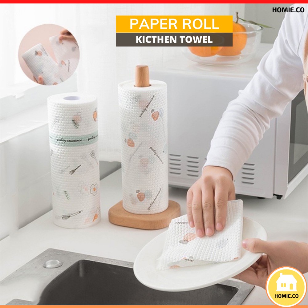 50PCS Multipurpose Reusable Washable Tissue Roll Kitchen Cleaner Cloth ...
