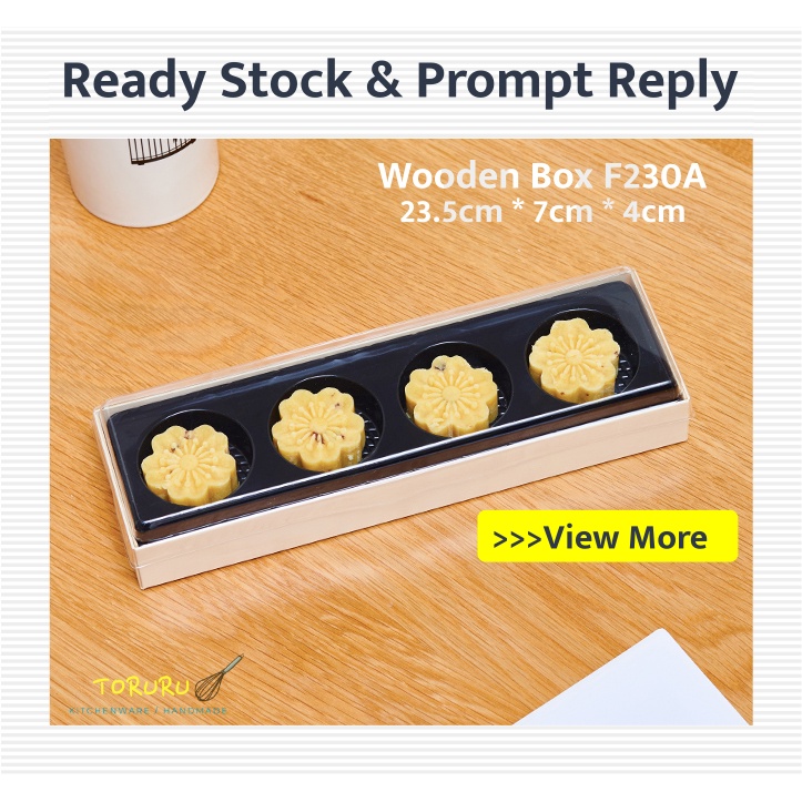 [10PCS] F230A Wooden Box with 4 Round Cavity Inner Macaron Snowy ...