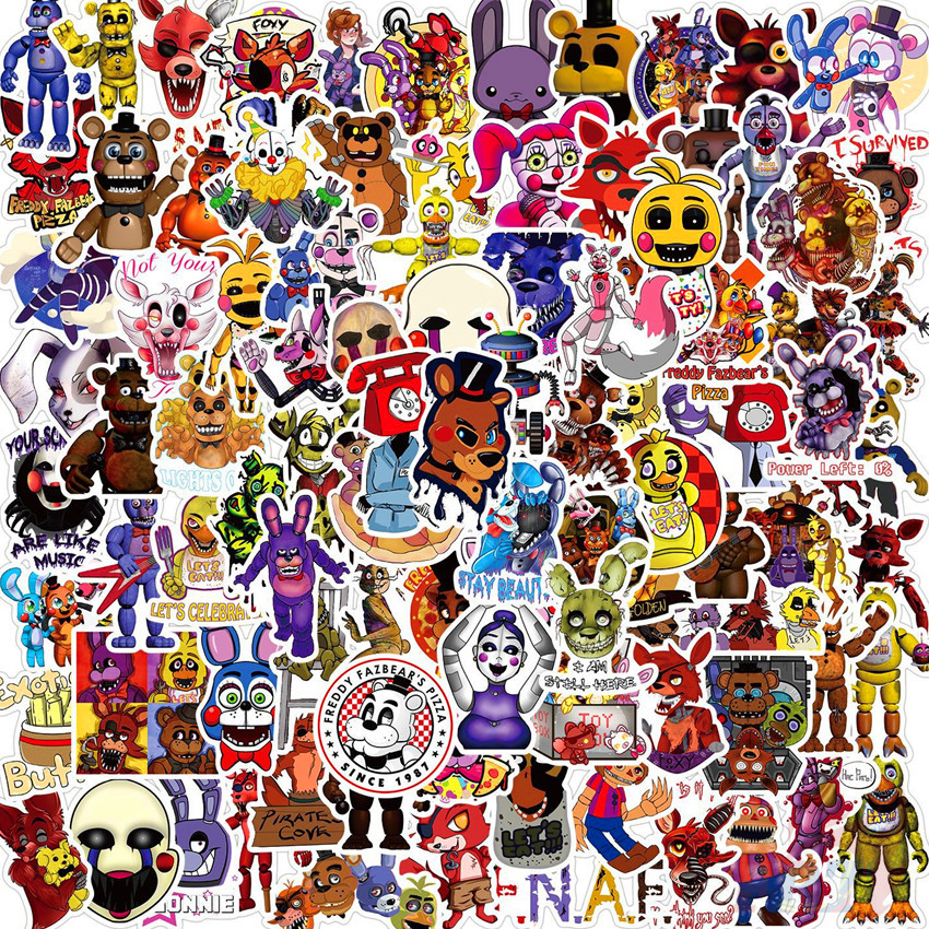 100Pcs/Set Five Nights at Freddy's Series A - Anime Games FNAF Stickers ...