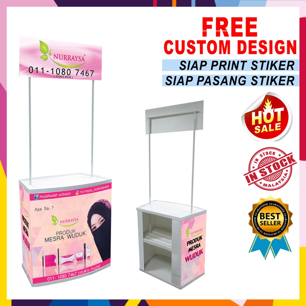 pvc counter + Portable Booth + kiosk + pvc Promotion Table | Shopee ...