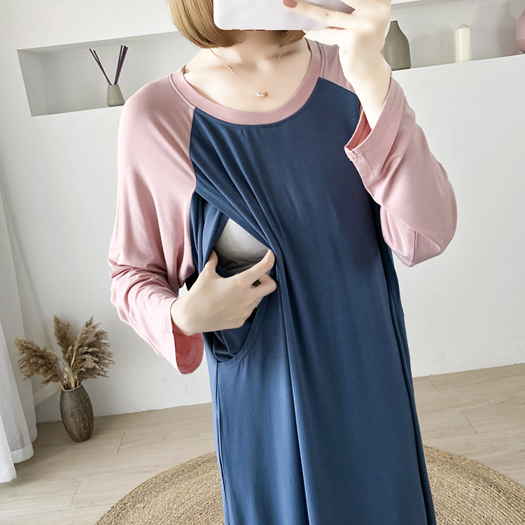 180kg breastfeeding dress autumn long sleeve postpartum breastfeeding