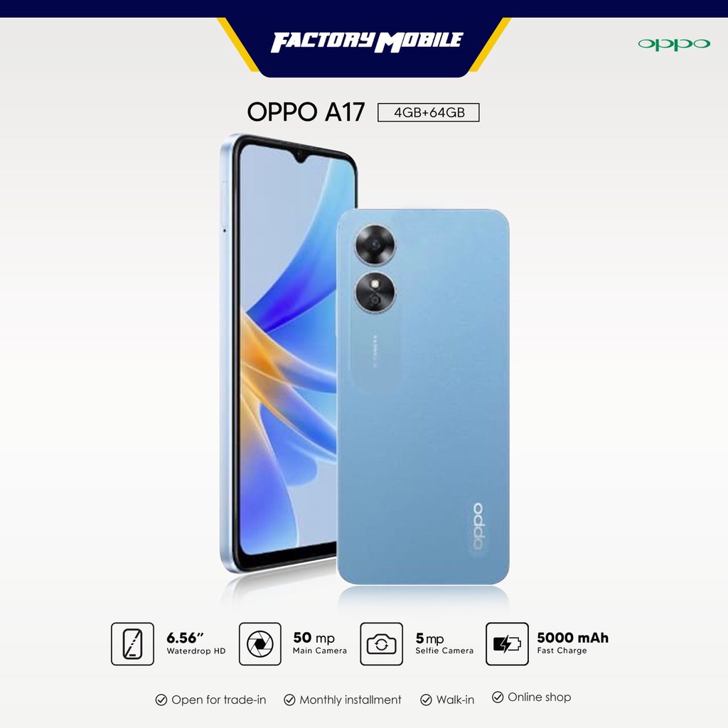 Oppo A17 4+4GB Ram 64GB Storage Premium Leather-Feel | Shopee Malaysia