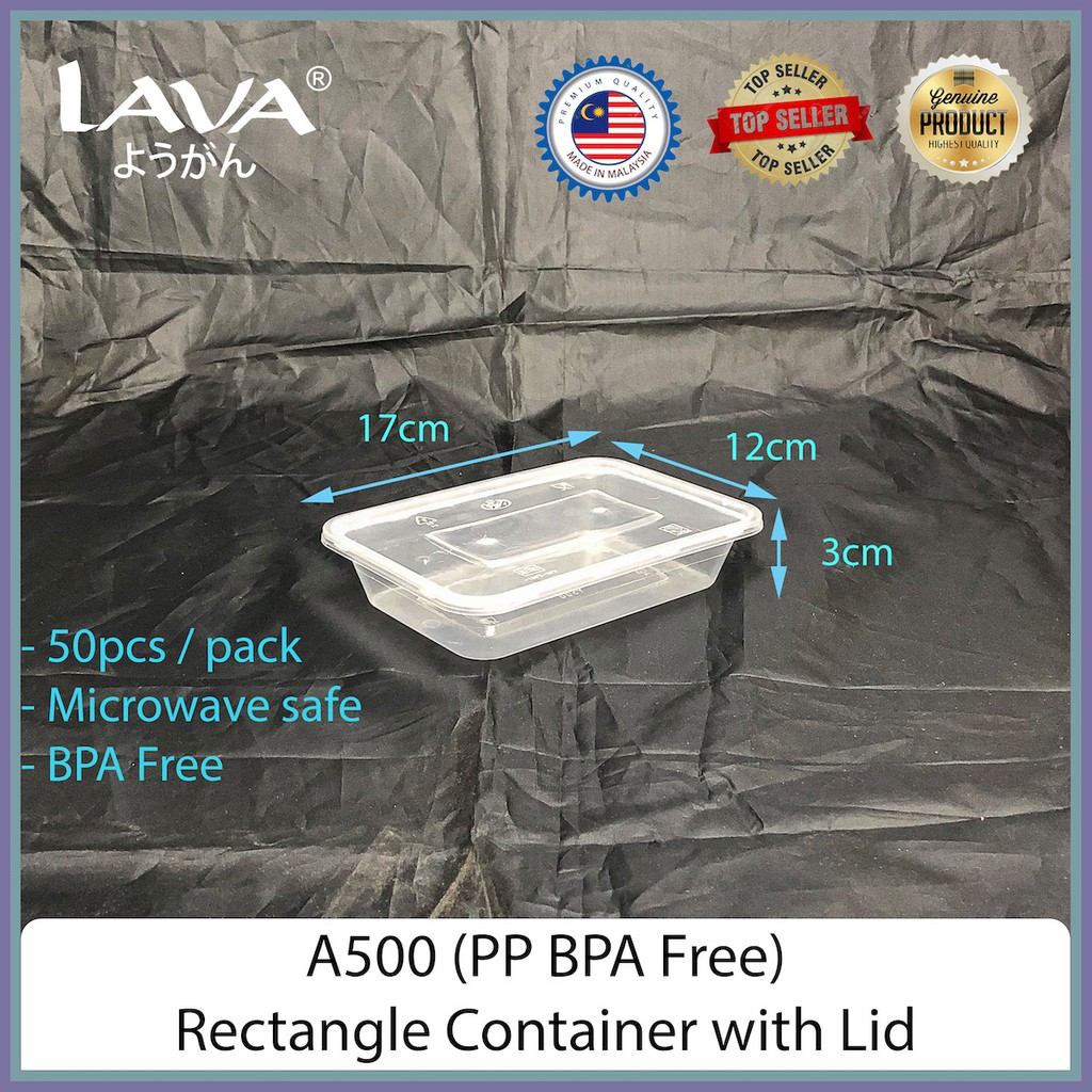 [TeoHin] LAVA PP Food Container 500 650 750 1000 50 sets , Disposable ...