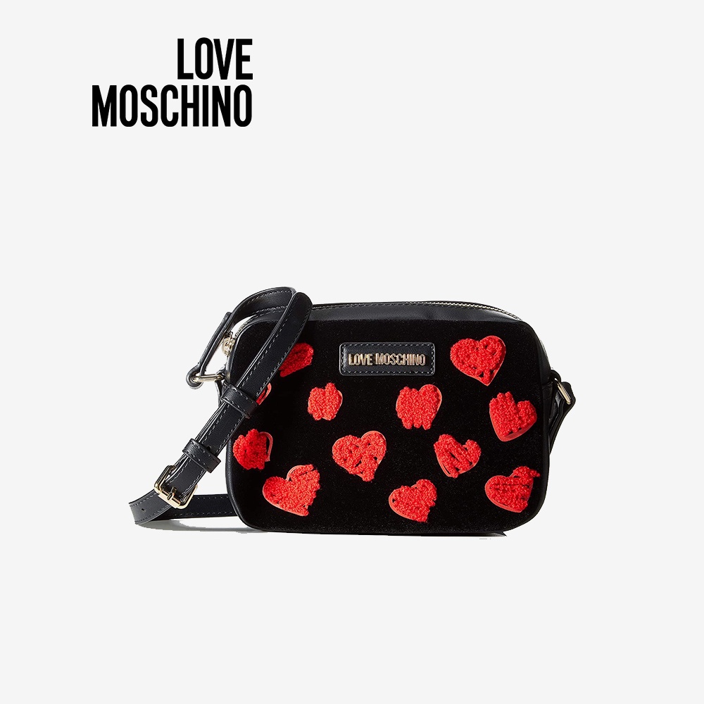 Love Moschino Velvet Embroidery Shoulder Bag Black Shopee Malaysia