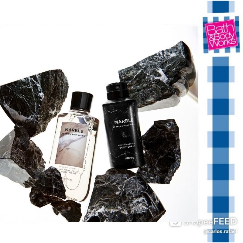 BBW Bath & Body Works Men's Perfume Marble (Shower Gel/Body Wash/Body