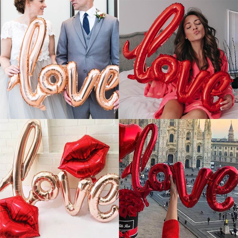Red Love Letter Foil Balloon Wedding Valentine's Day Anniversary Party ...