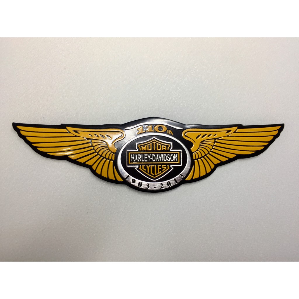 Harley Davidson Metal Wings Biker Body Tank Emblem Badge Black 1903 ...