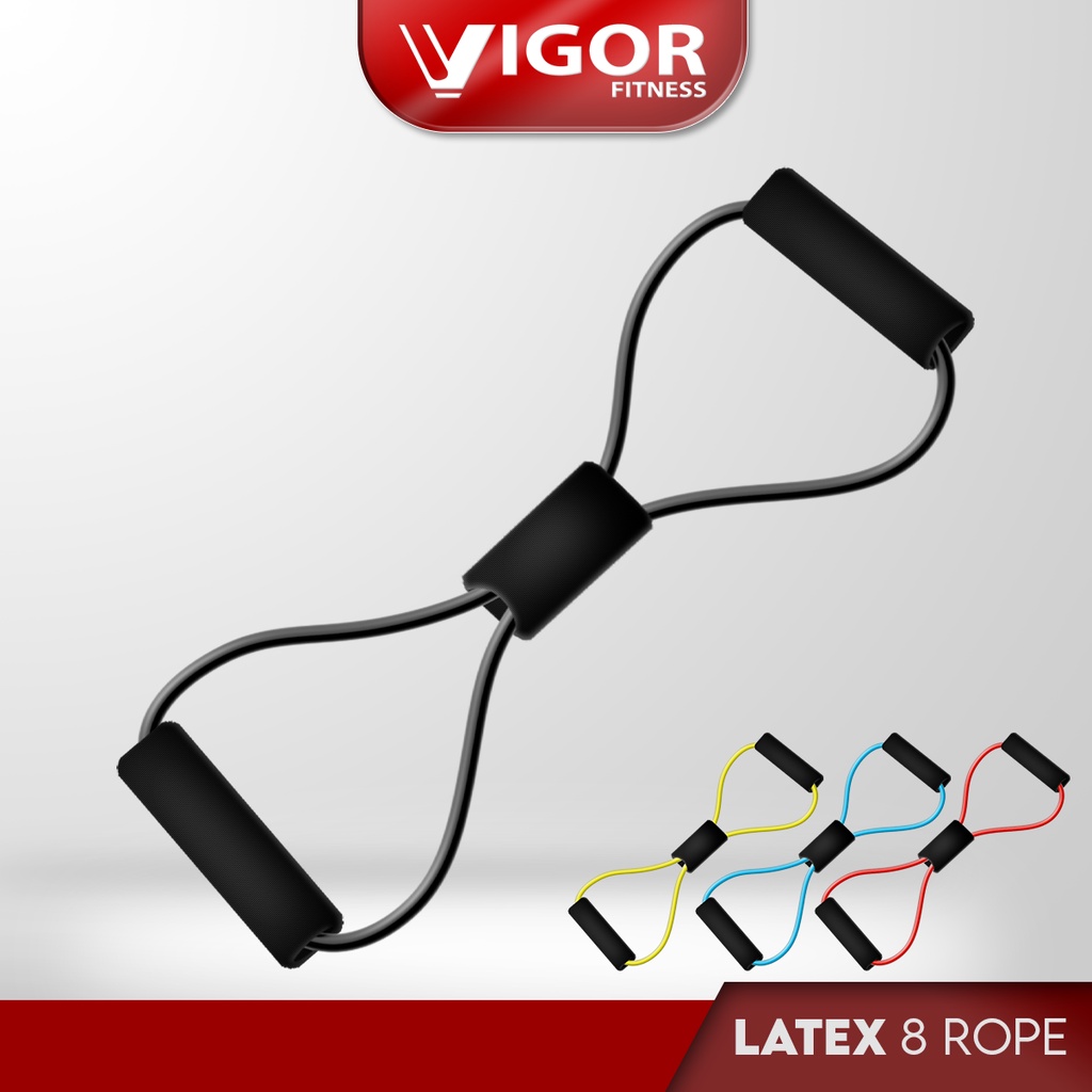 Vigor Fitness Latex Exercise Pull Rope 8 Band Yoga Training Elastic ...