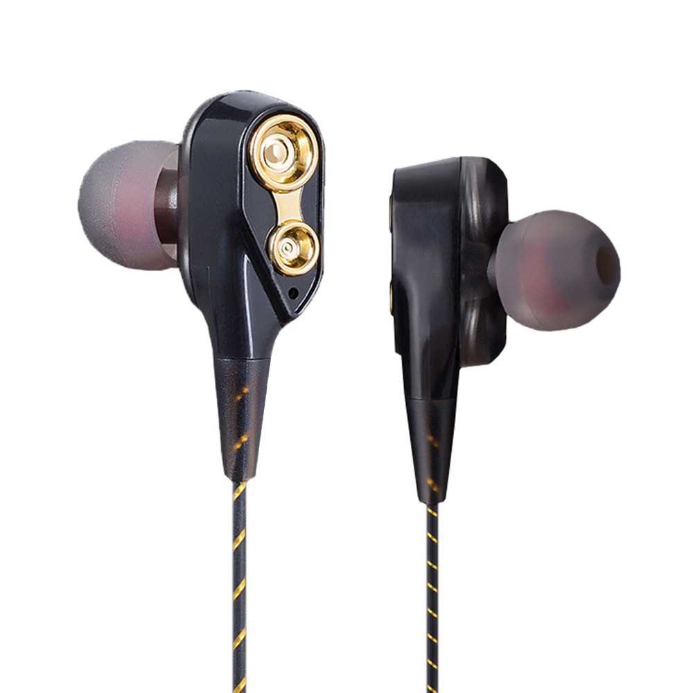 Dual Moving Coils InEar Earphones with Microphone NoiseCancelling