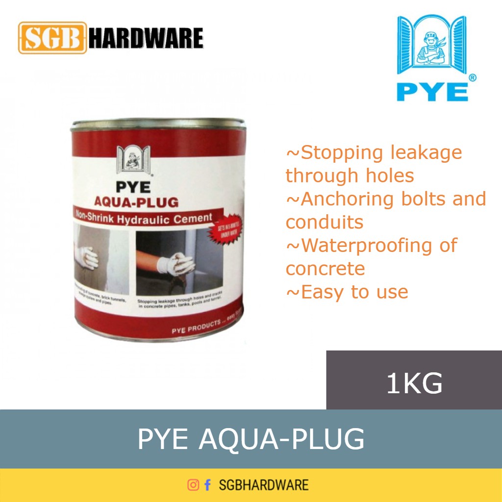 PYE Aqua-Plug Non-Shrink Hydraulic Cement 1Liter / WATER PLUG NON ...