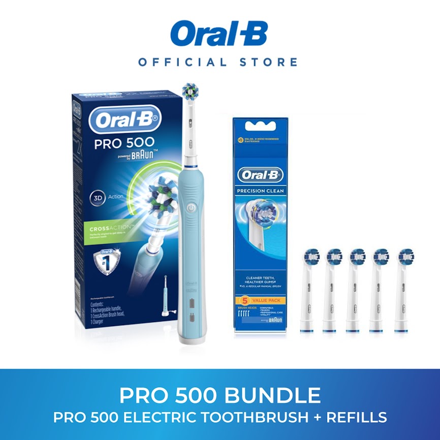 OralB Pro 500 CrossAction Electric Toothbrush Powered by Braun