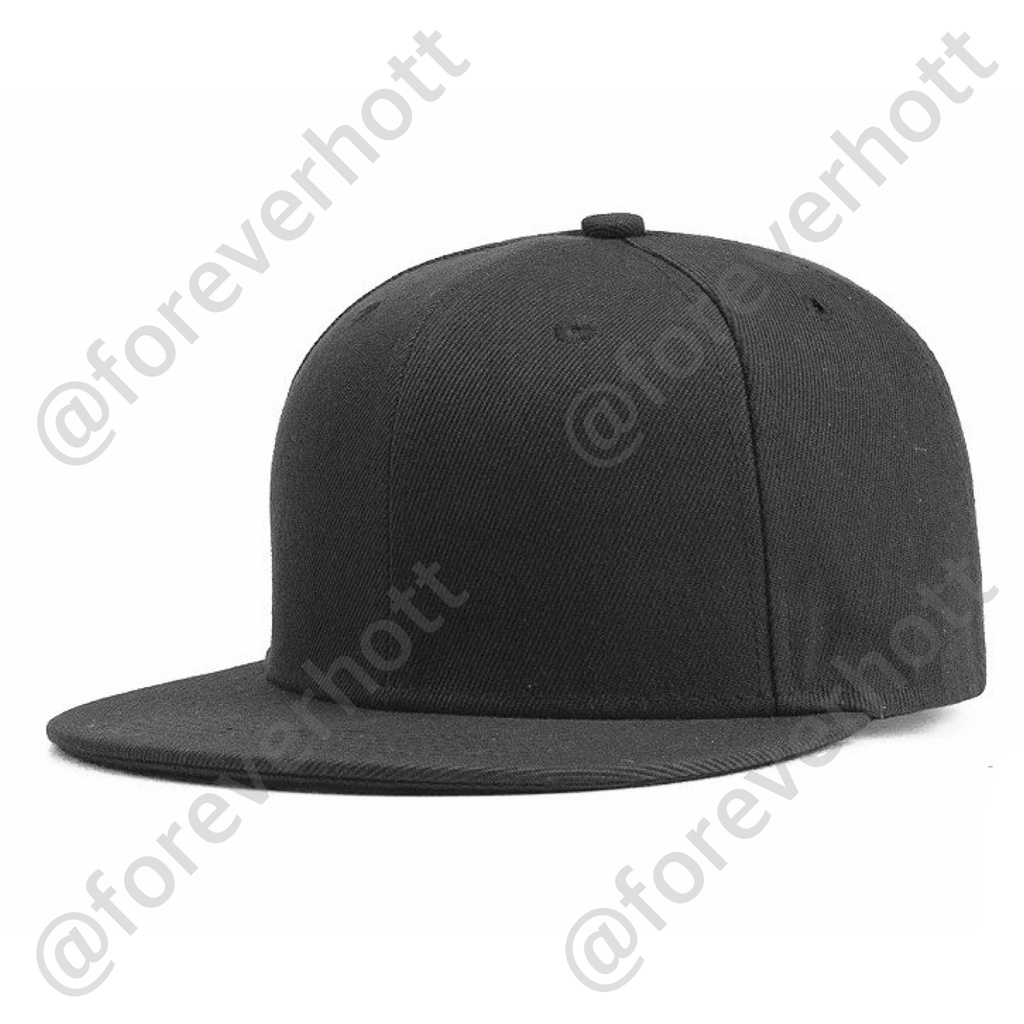 Snapback Full Cap Plain Flat Brim Topi Penuh Lelaki Hip Hop Straight ...