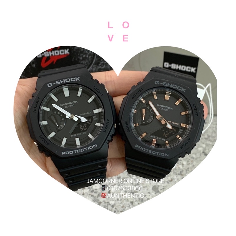 COUPLE SET 100% AUTHENTIC CASIO G-SHOCK GA-2100-1A1/GA-2100-1A