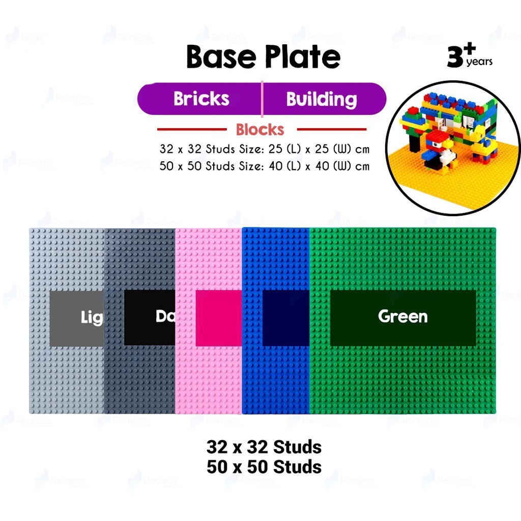 Lego Compatible Base Plate 32x32 Stud / 25.5CMx25.5CM Single Face ...