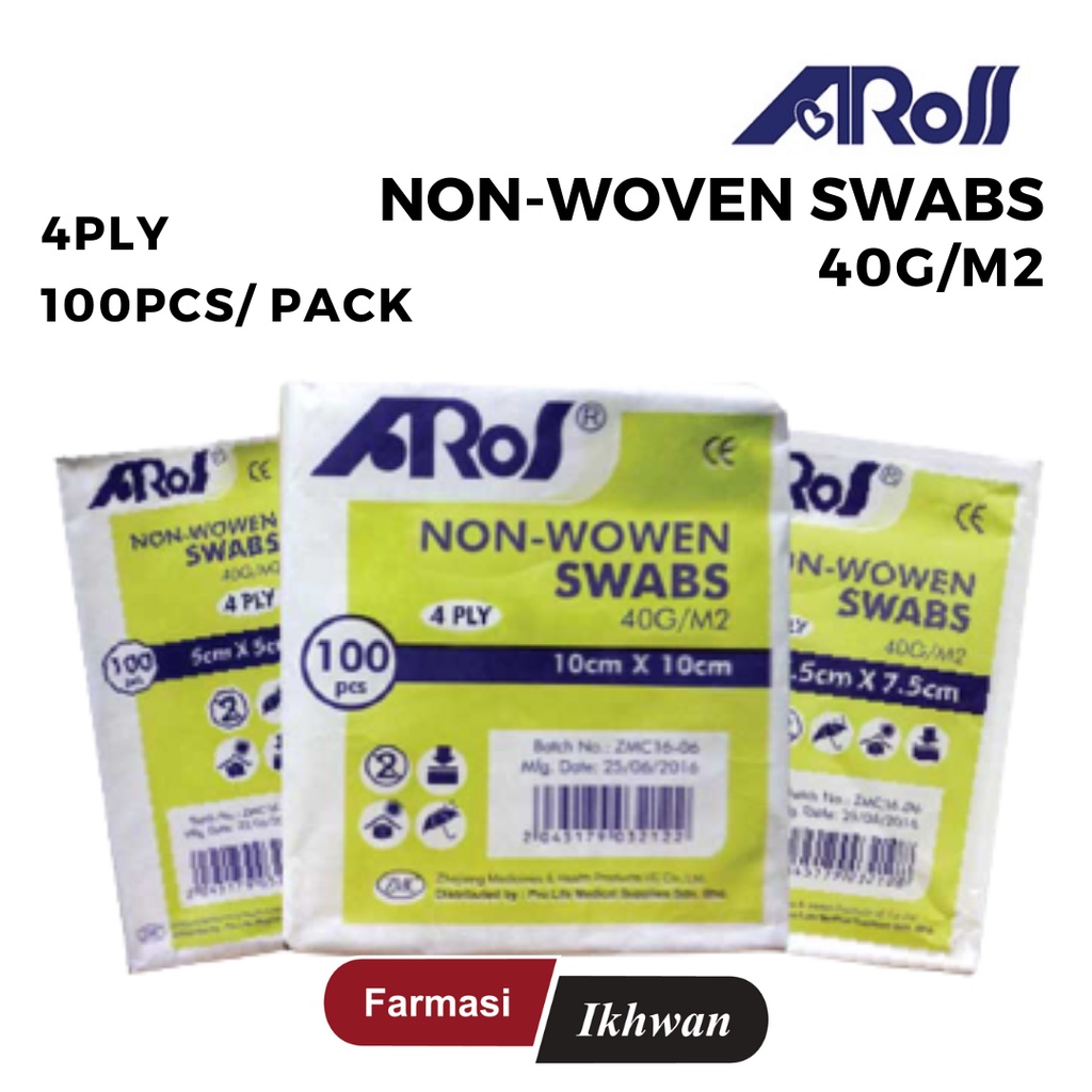 AROSS NON-WOVEN SWABS 100 PIECES 4 PLY | Shopee Malaysia
