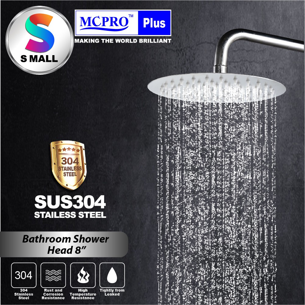 MCPRO Plus Stainless Steel SUS 304 Round Rain Rainfall Shower Head ...
