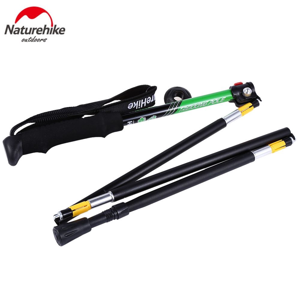 5 JOINT ULTRALIGHT FOLDING ALPENSTOCKS POLE CLIMBING STICK (BLACK AND ...