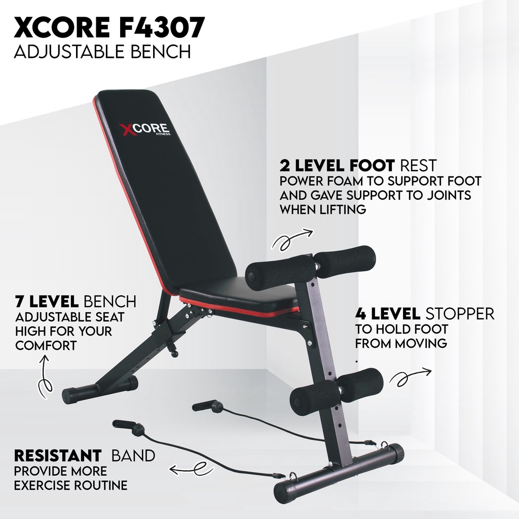 Vigor Fitness Adjustable Dumbbell Bench Weightlifting Bench / Bangku ...