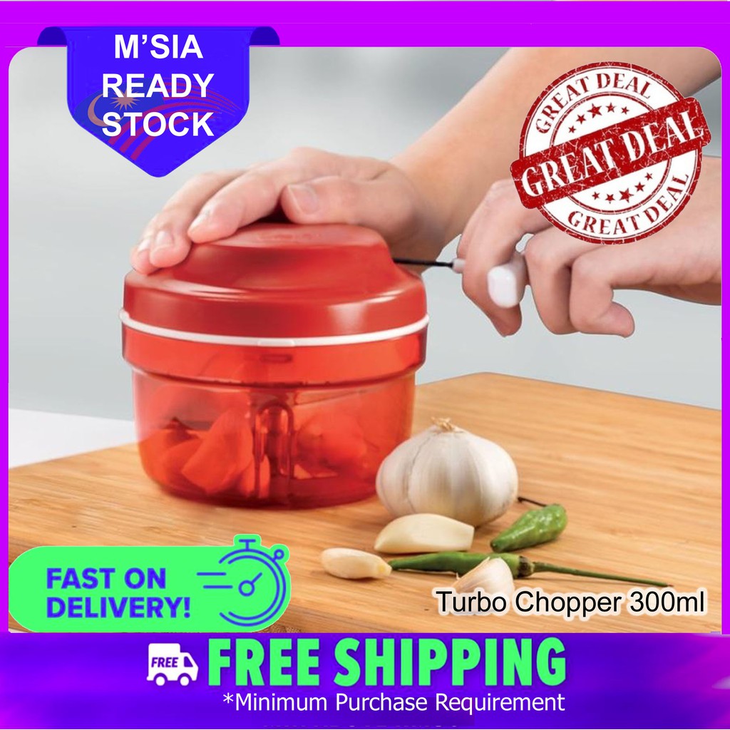 😉Ready Stock😉 TUPPERWARE TURBO CHOPPER 300ML (FREE SPATULA) | Shopee ...