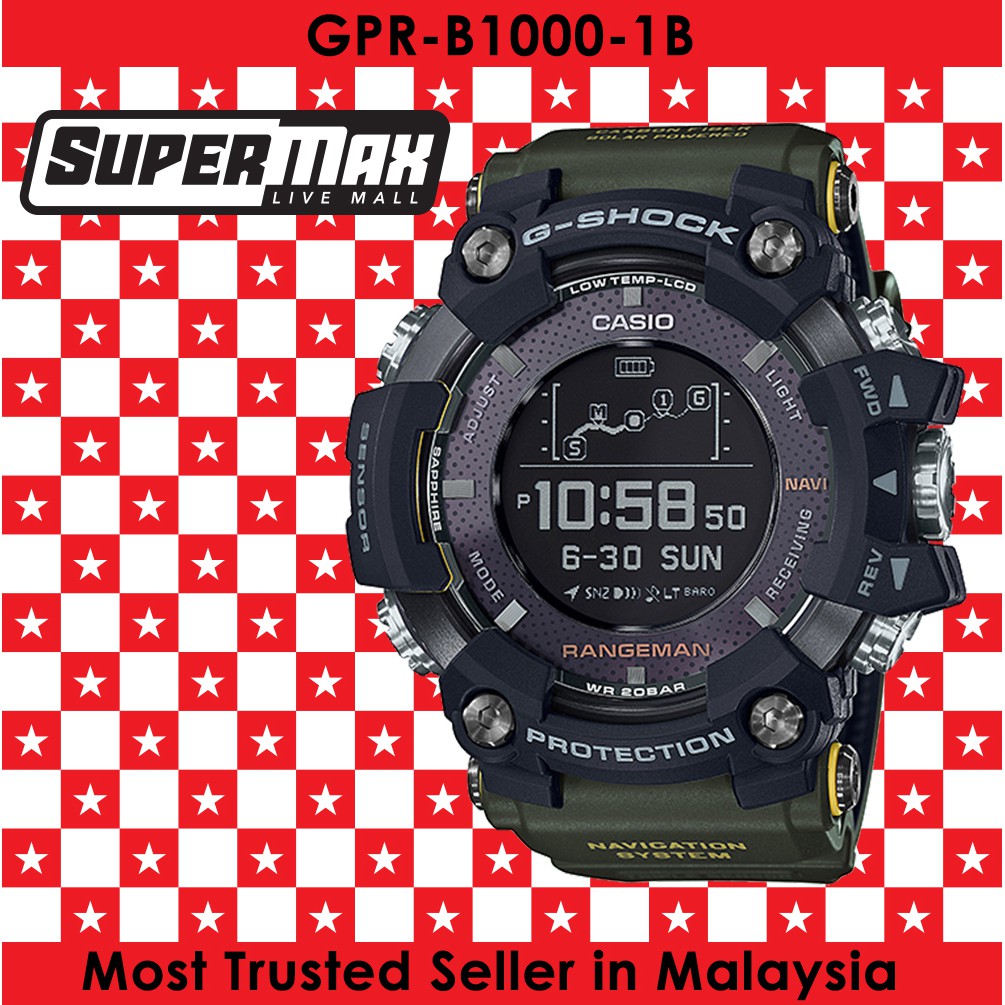 Casio G SHOCK RANGEMAN Solar Assist GPS Navigation GPR B1000 1B 100 Original Shopee Malaysia