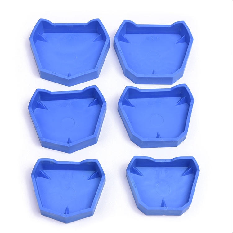 Dental 6 Pcs/Pack Lab Model Former Base Molds Blue Color Two Types with