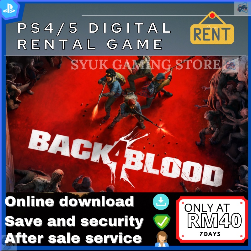 [PS4/5 game] Back 4 Blood/Rental Game/Genuine Activation/Playstation/7 ...