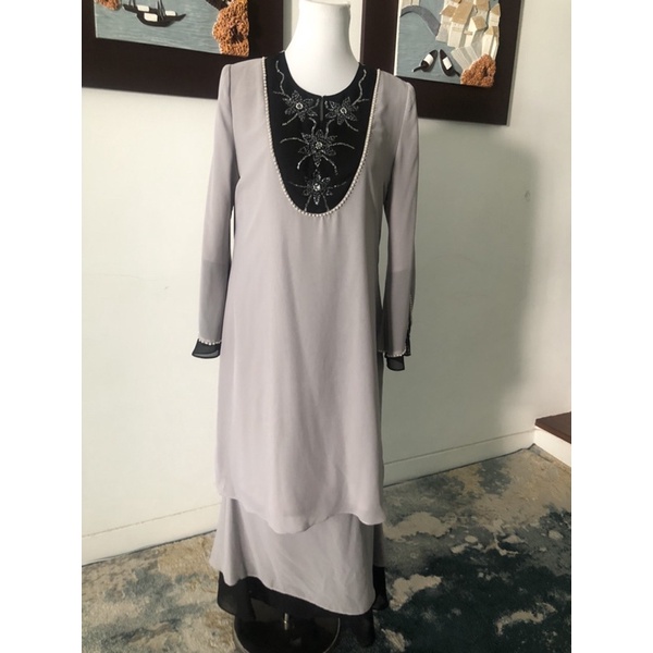 BAJU KURUNG SOFT GREY (blink blink) | Shopee Malaysia