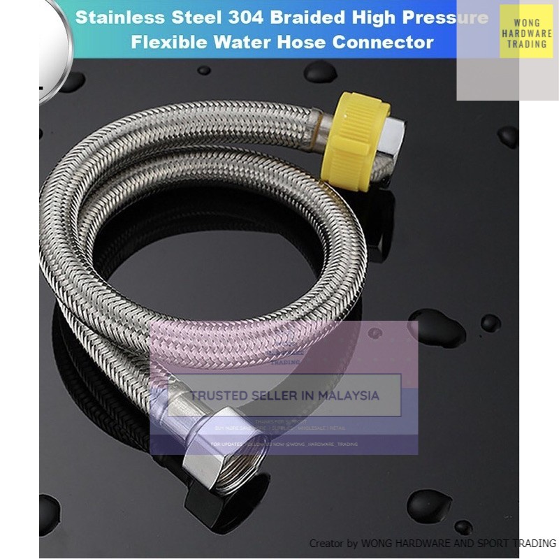 Stainless Steel 304 Braided High Pressure Flexible Water Hose Connector ...