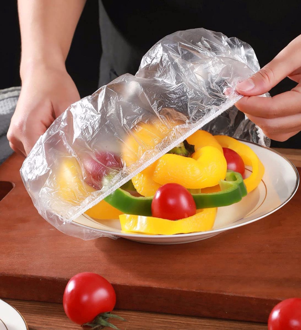 100Pcs Food Grade Disposable Plastic Wrap Bahan Gred Makanan PE Fresh ...