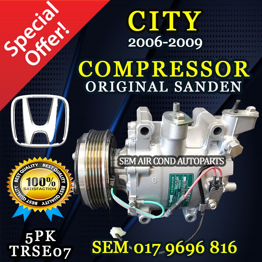 HONDA CITY OLD MODEL 2006-2009 YEAR TRSE07 5PK ORIGINAL SANDEN ...