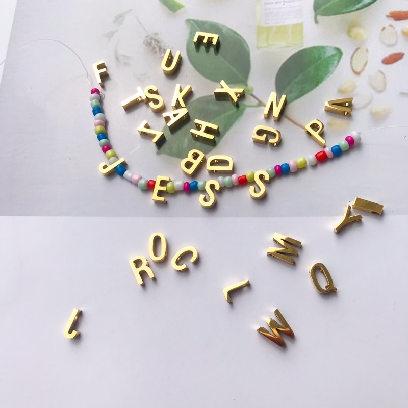 Letter charms for bracelets hot sale