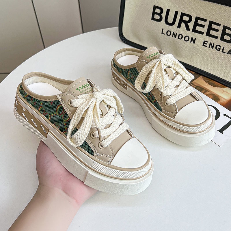 Thick-soled Baotou Half Slippers Outer Wear Women Inner Heightening ...