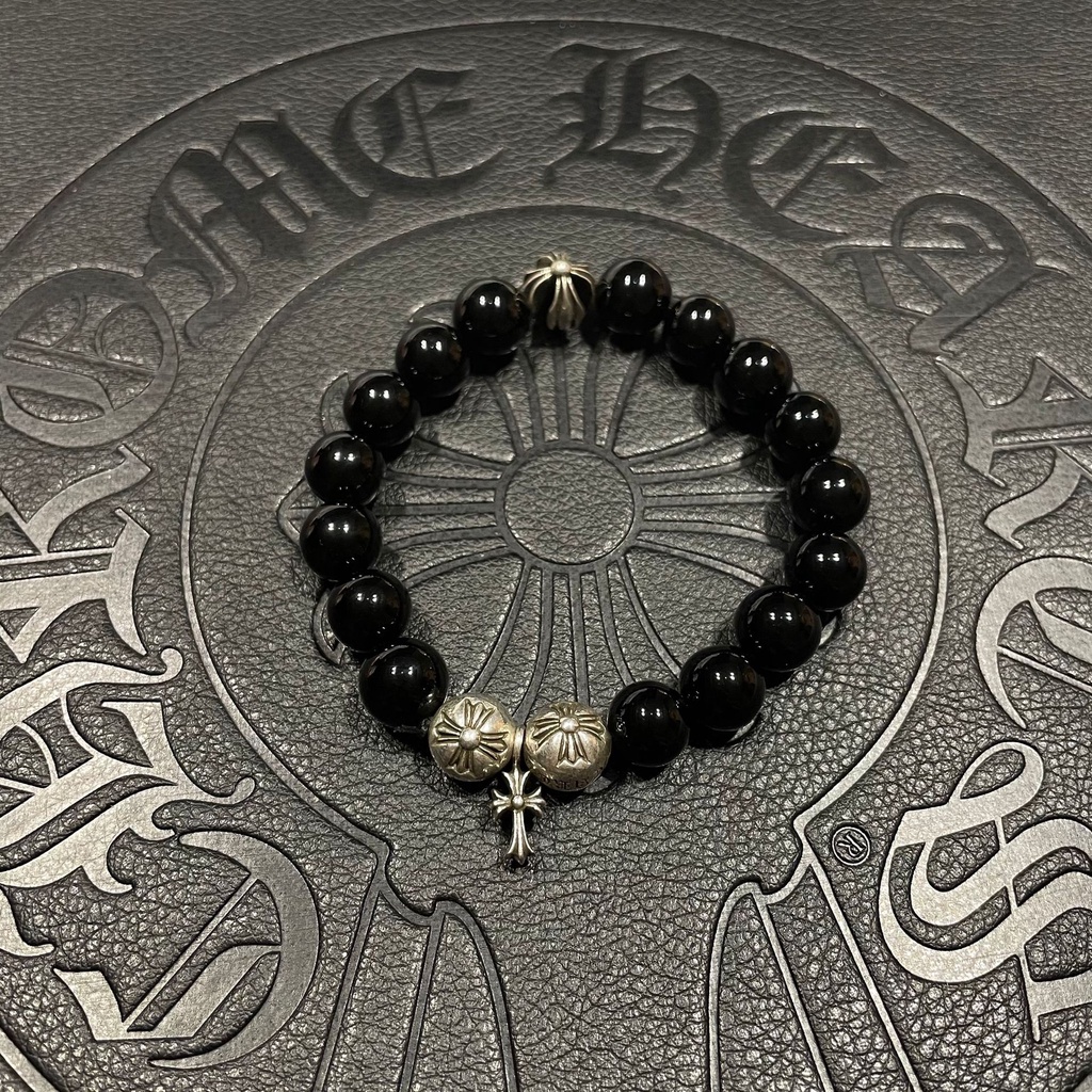 Bracelet Chrome Hearts Obsidian - Neuf Sans Emballage, Bijou Homme Ou Femme