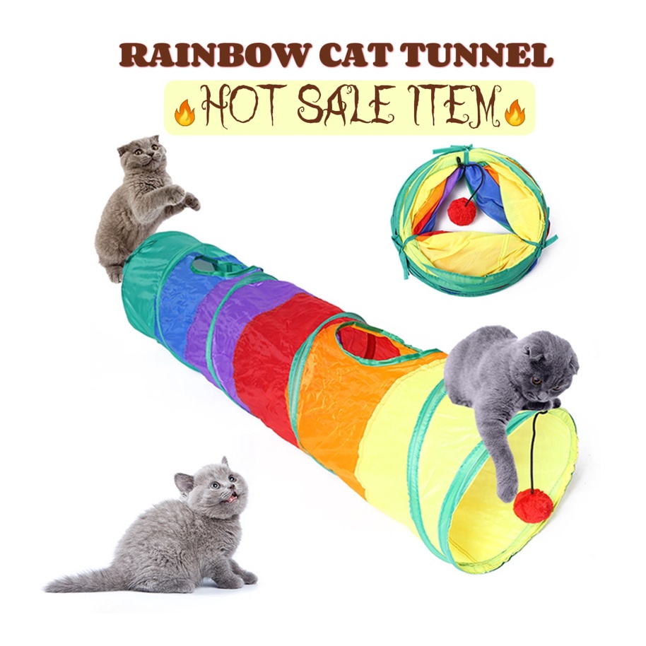 Rainbow Tunnel Waterproof Cat Tunnel Pet Toy cat toy Shopee Malaysia