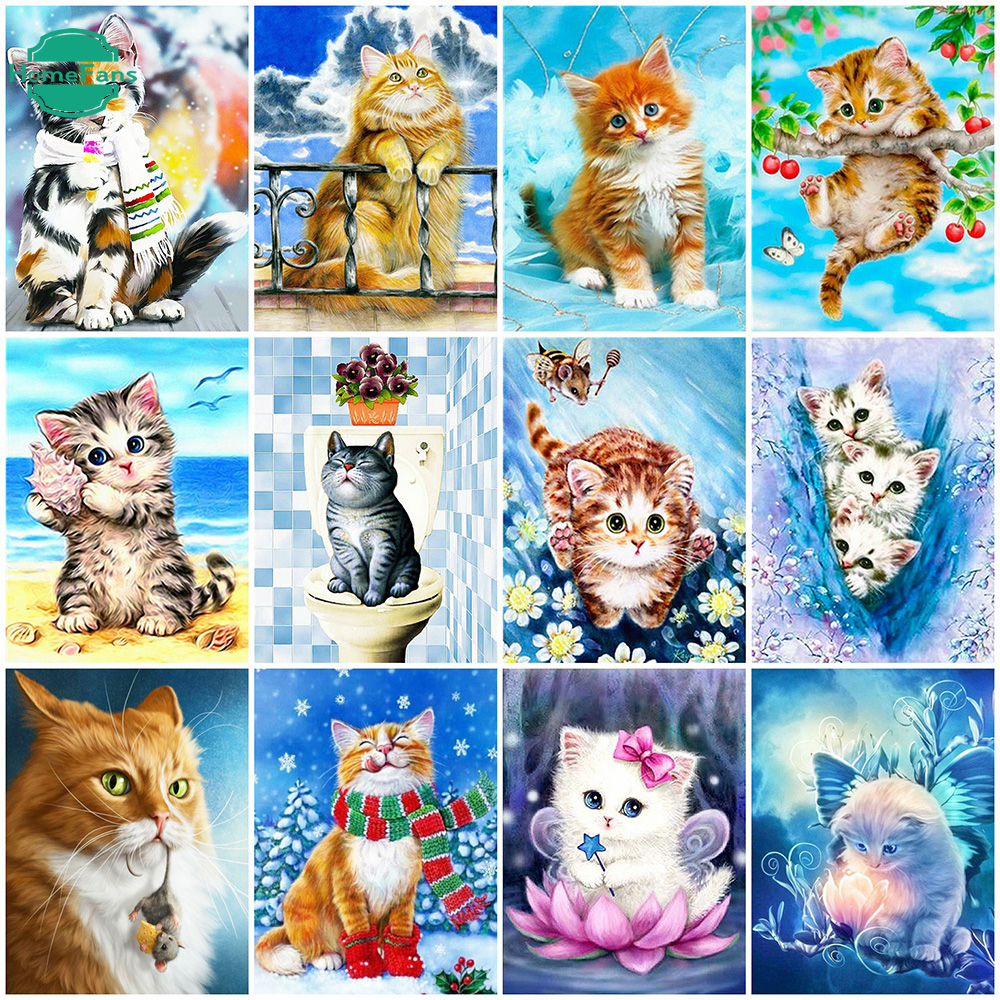 1pc DIY Cartoon Doctor Cat Animal Pattern Diamond Painting Set